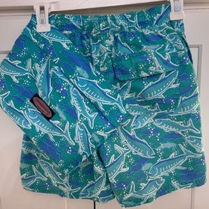Vineyard Vines Kids Swim Trunks - Blue and Green